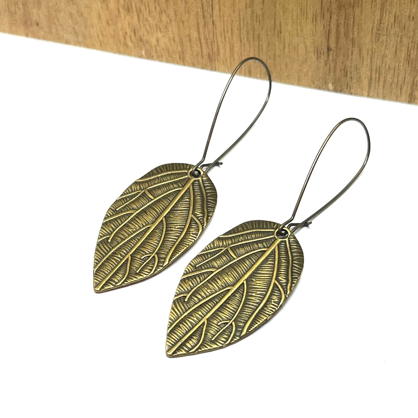BRONZE ASH LEAF EARRINGS