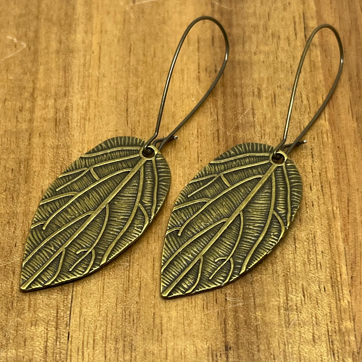 BRONZE ASH LEAF EARRINGS