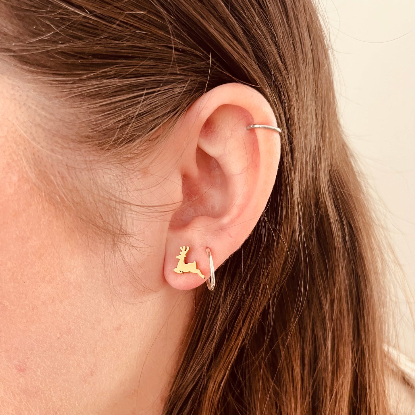 GOLD REINDEER STUDS