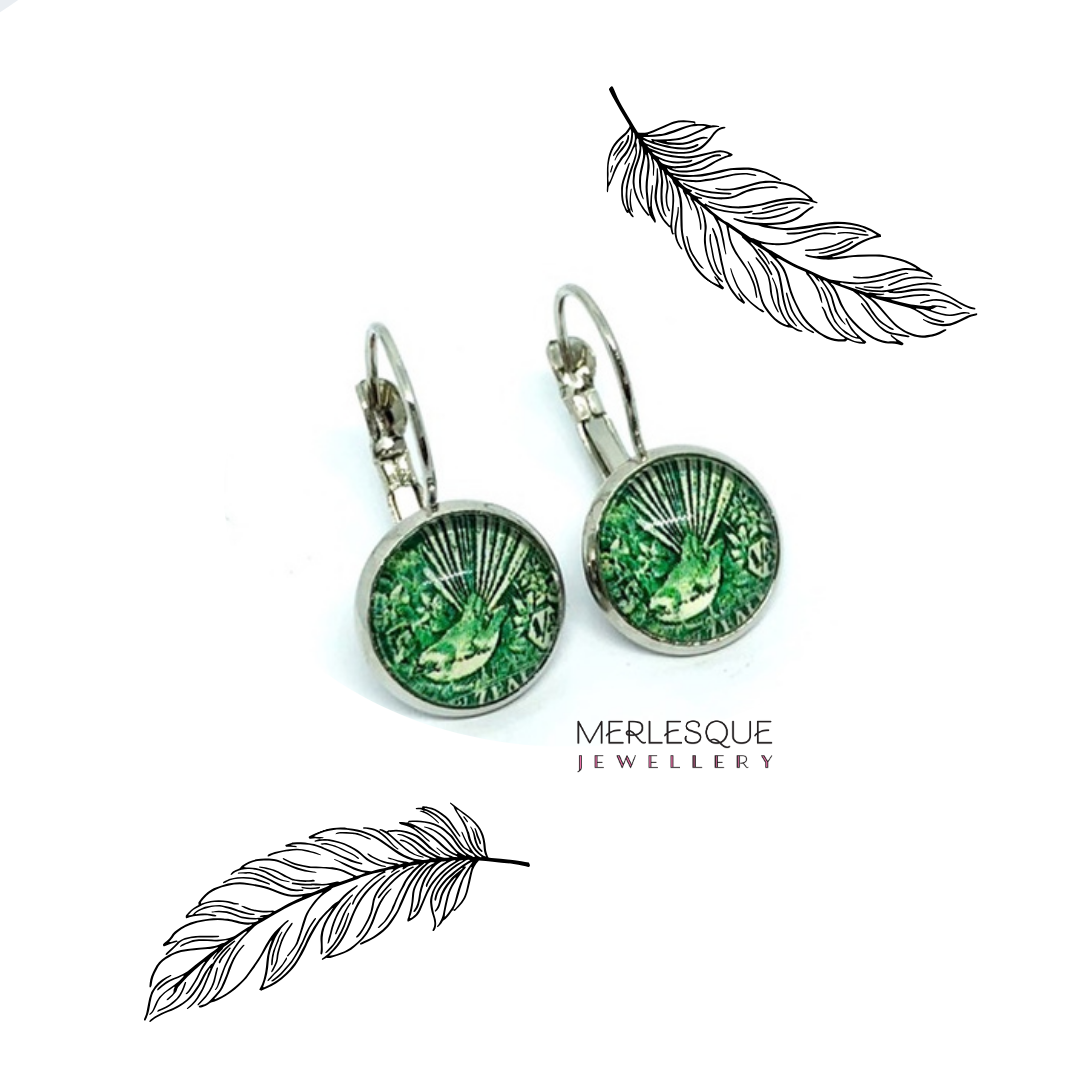 FANTAIL GLASS DOME EARRINGS EARRINGS