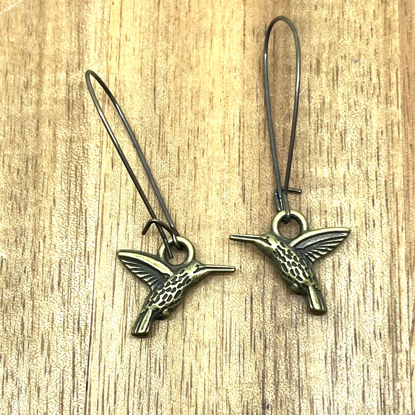 BRONZE HUMMINGBIRD EARRINGS