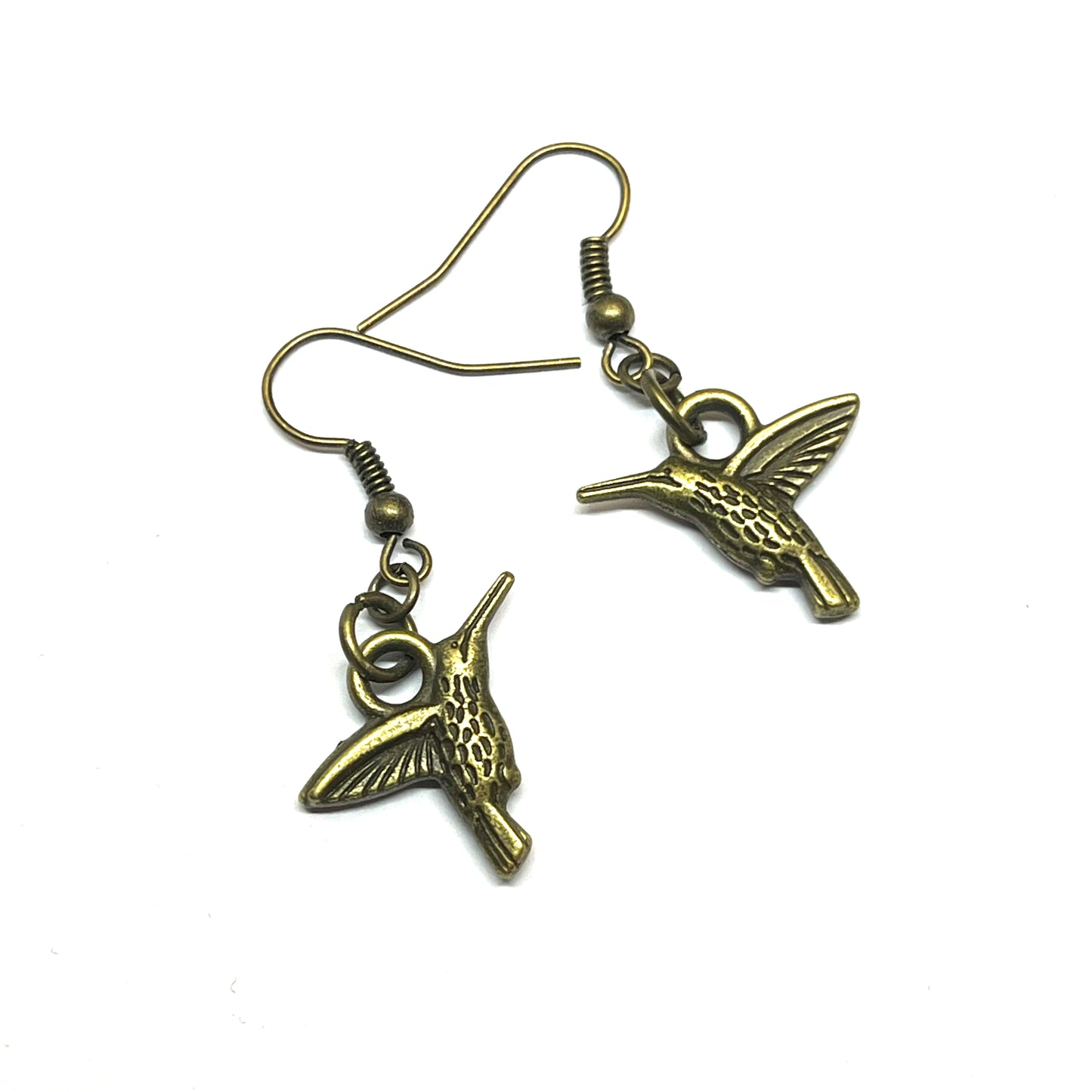 BRONZE HUMMINGBIRD EARRINGS