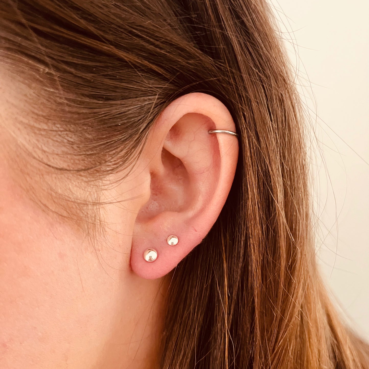 STERLING SILVER FLAT 4.6mm STUDS