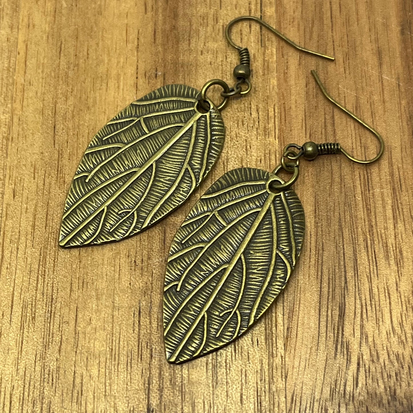 BRONZE ASH LEAF EARRINGS