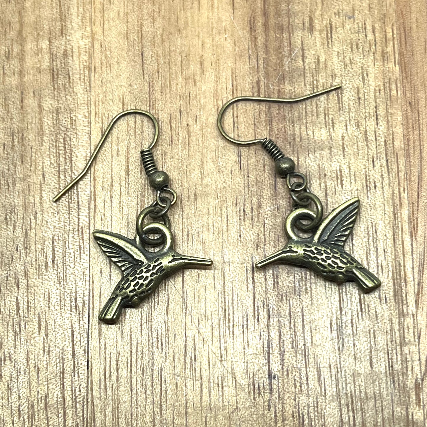 BRONZE HUMMINGBIRD EARRINGS