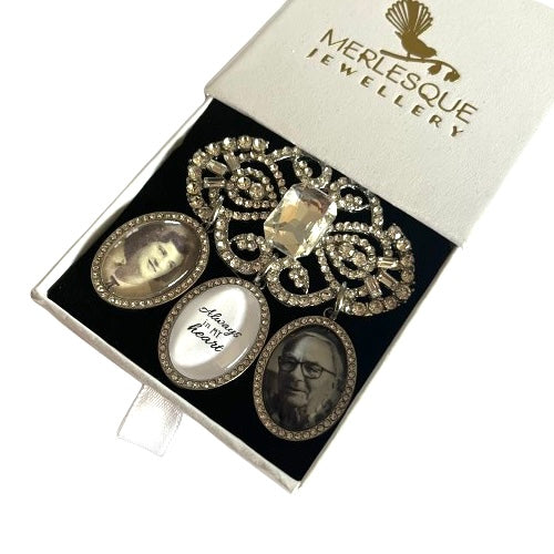 PRECIOUS DIAMANTE BOUQUET FLOWER BROOCH