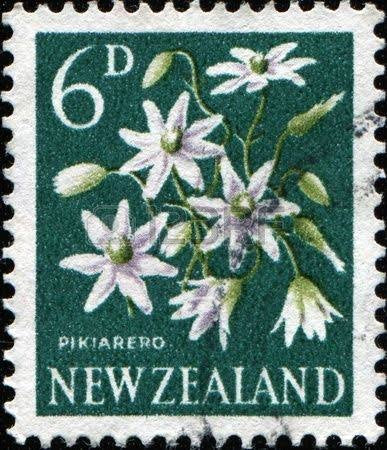 1960s NZ flora Pikiarero stamp 