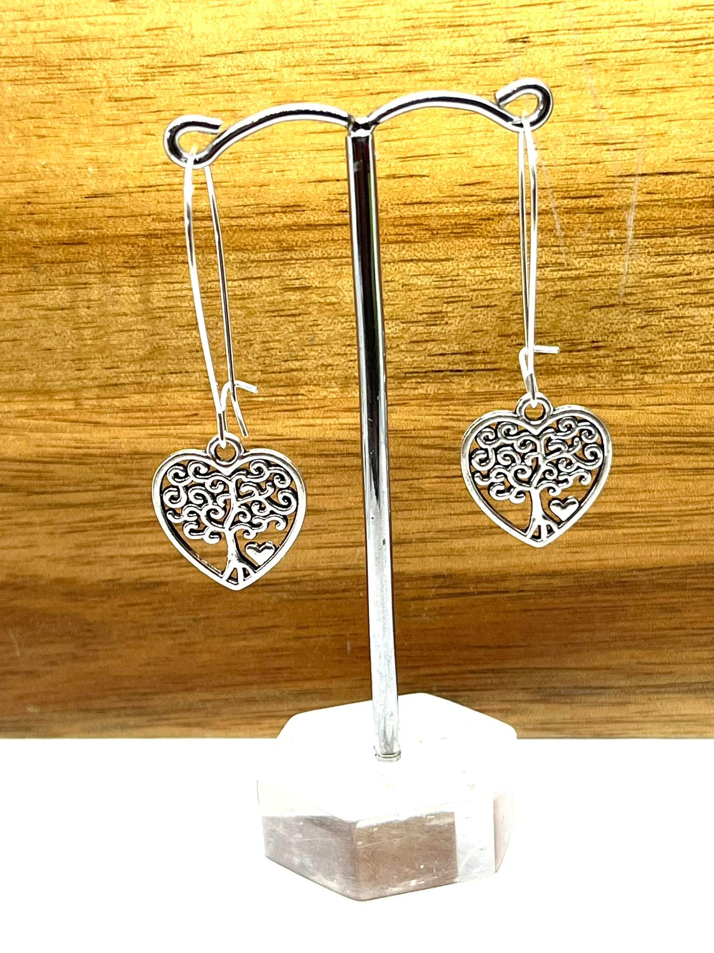 HEART TREE OF LIFE EARRINGS