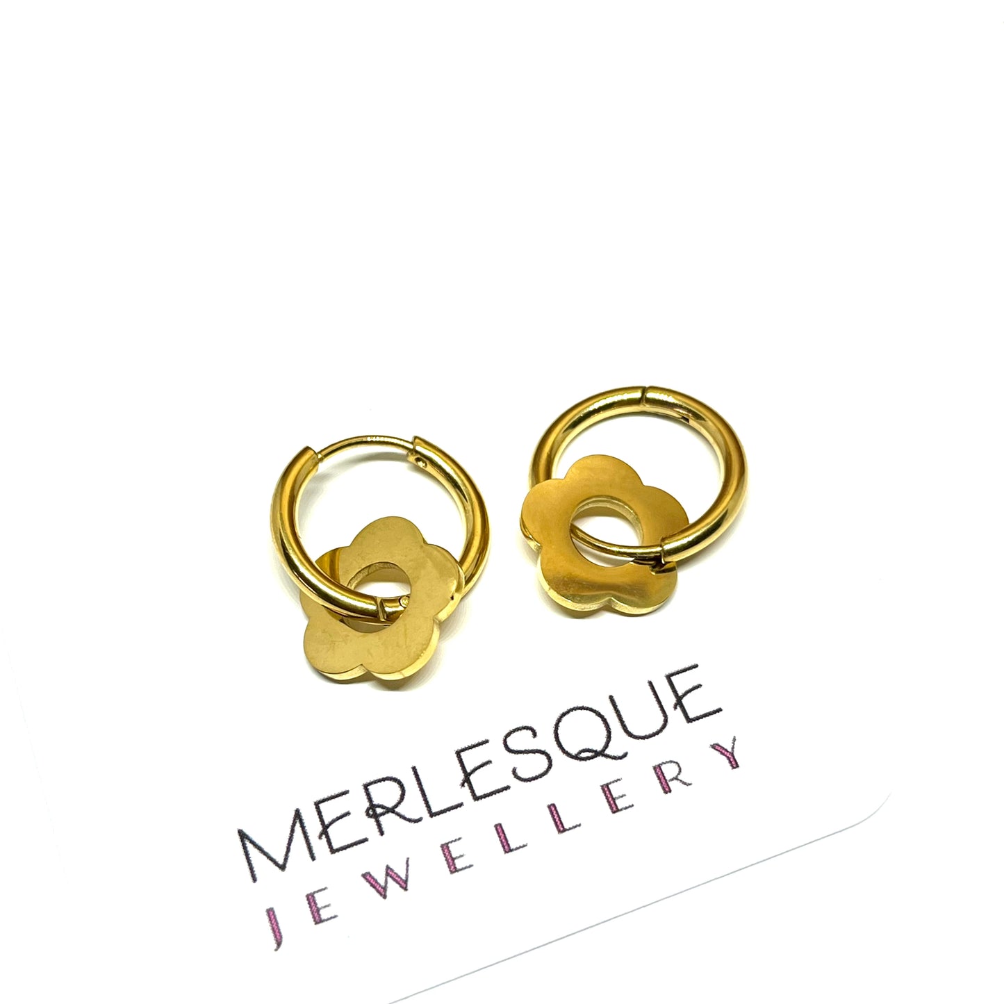 GOLD DAISY HOOPS