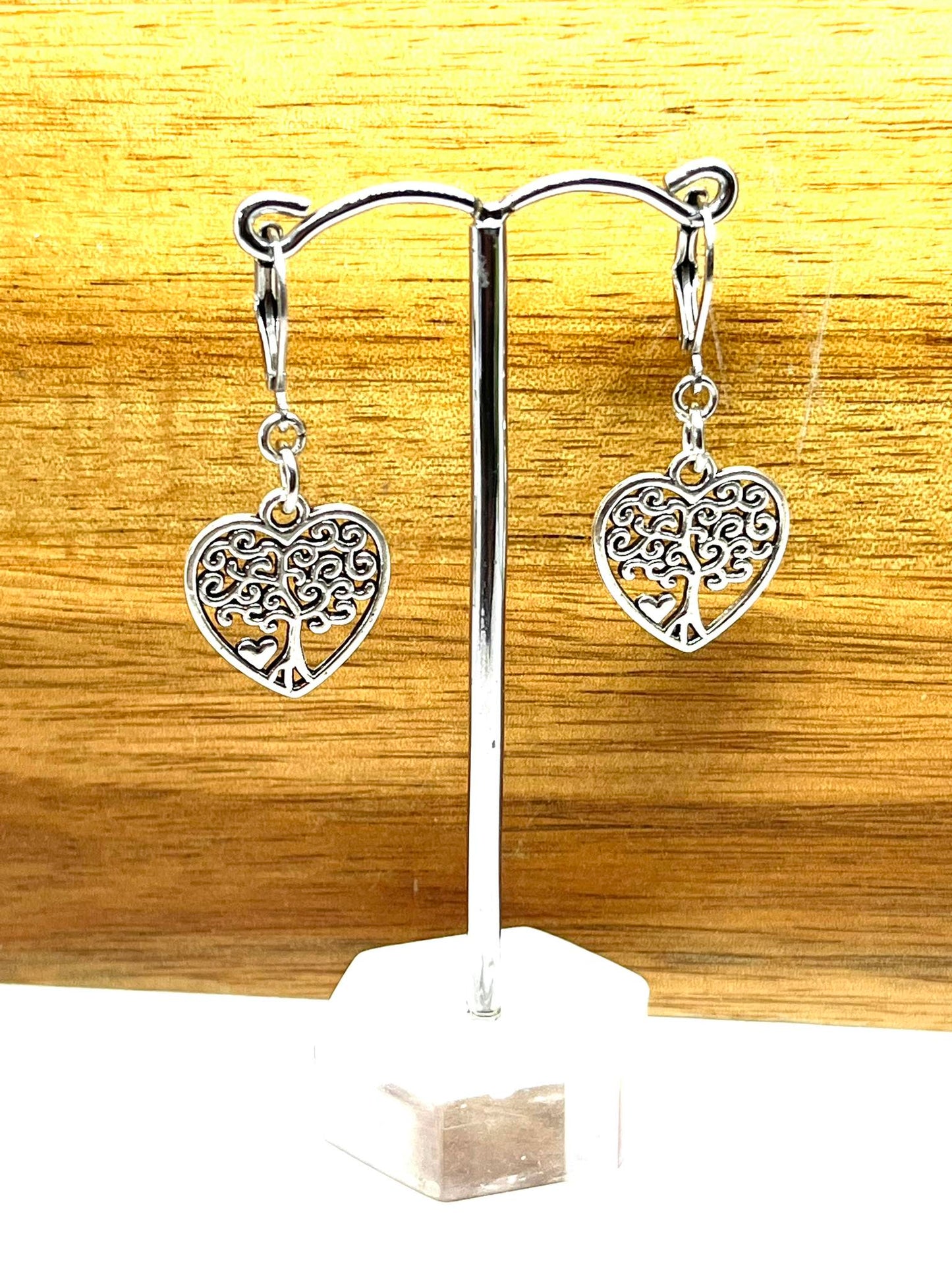 HEART TREE OF LIFE EARRINGS