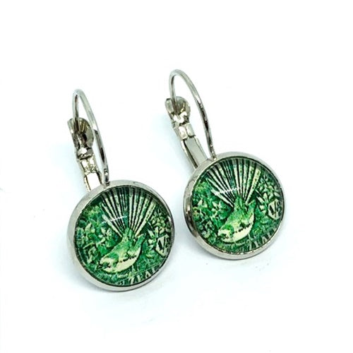 Fantail glass dome earrings