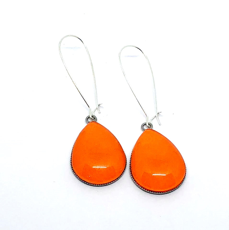 ORANGE TEARDROP EARRINGS