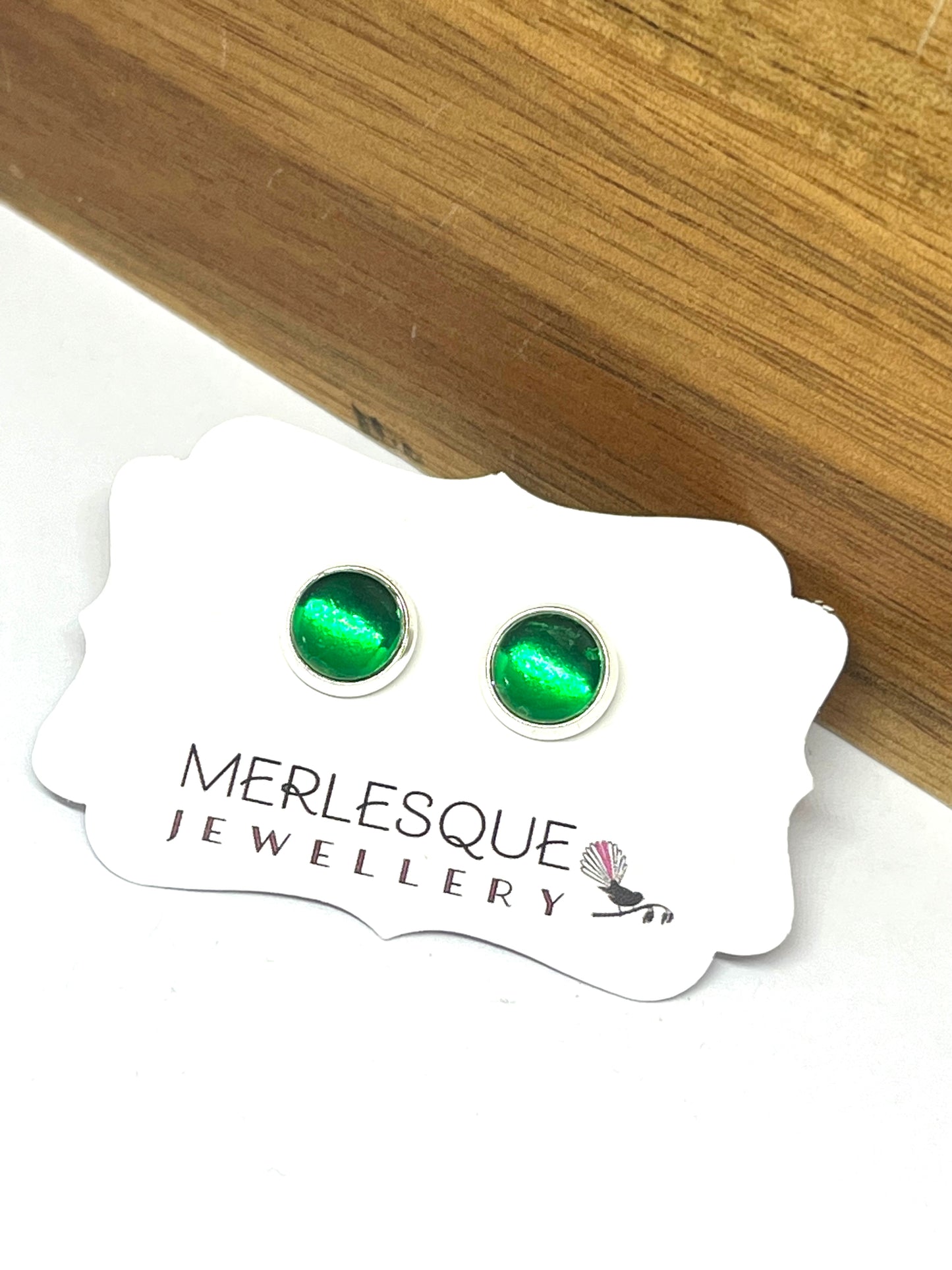 Emerald green studs