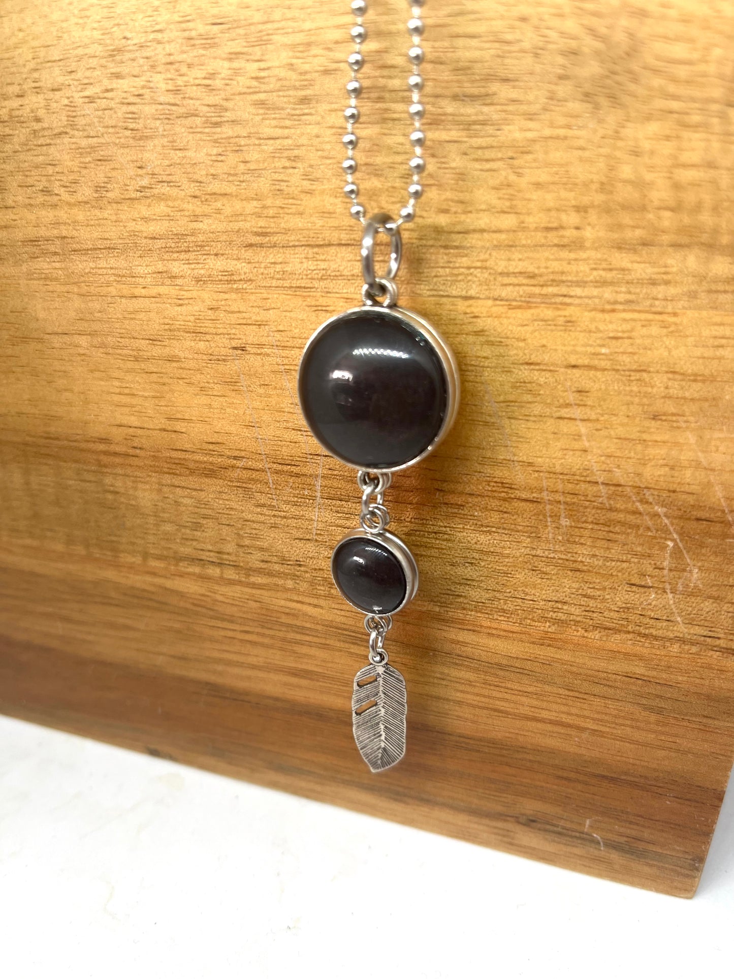 DOUBLE SIDED ROSE GOLD + BLACK NECKLACE