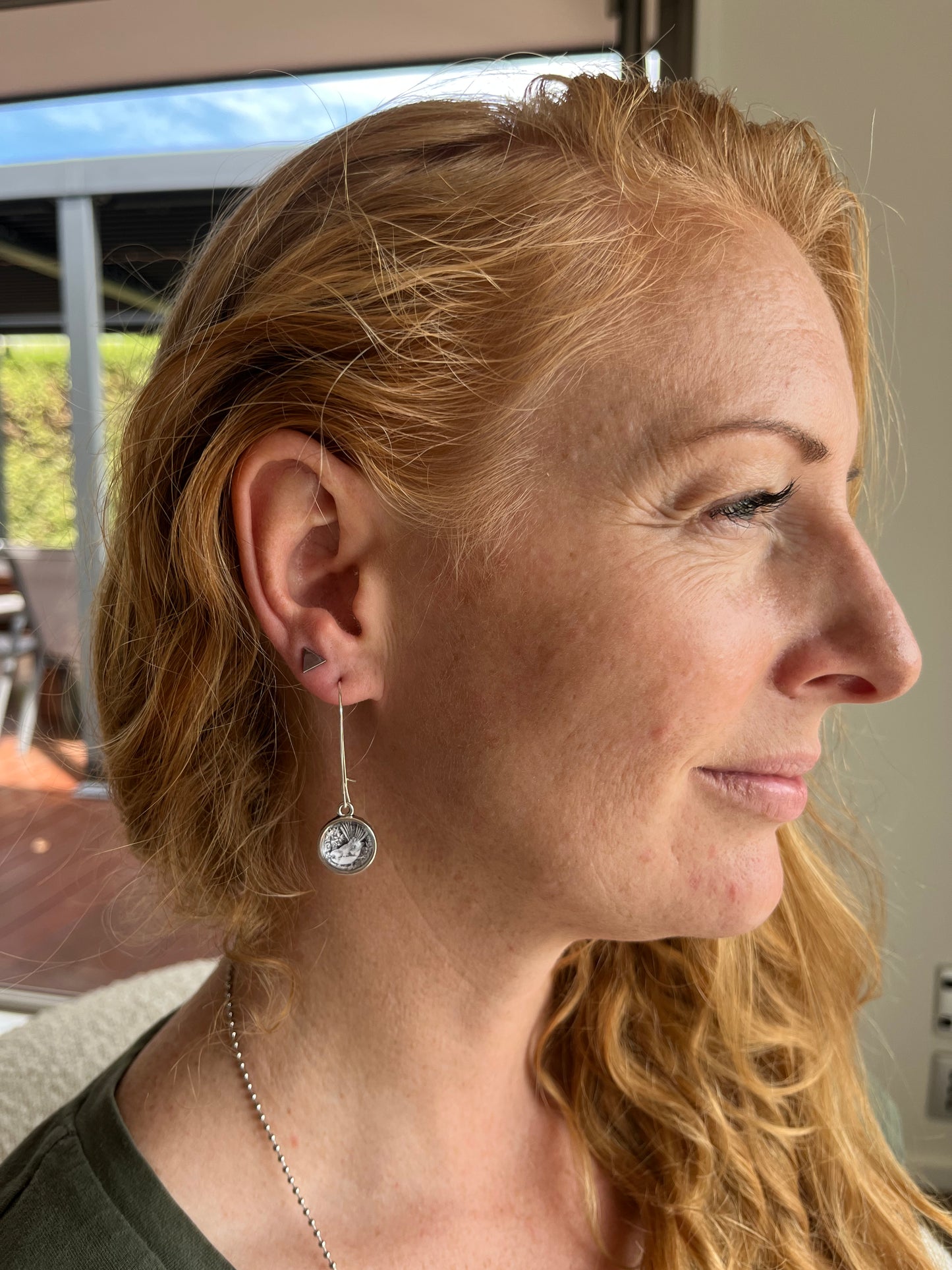 fantail glass dome earrings