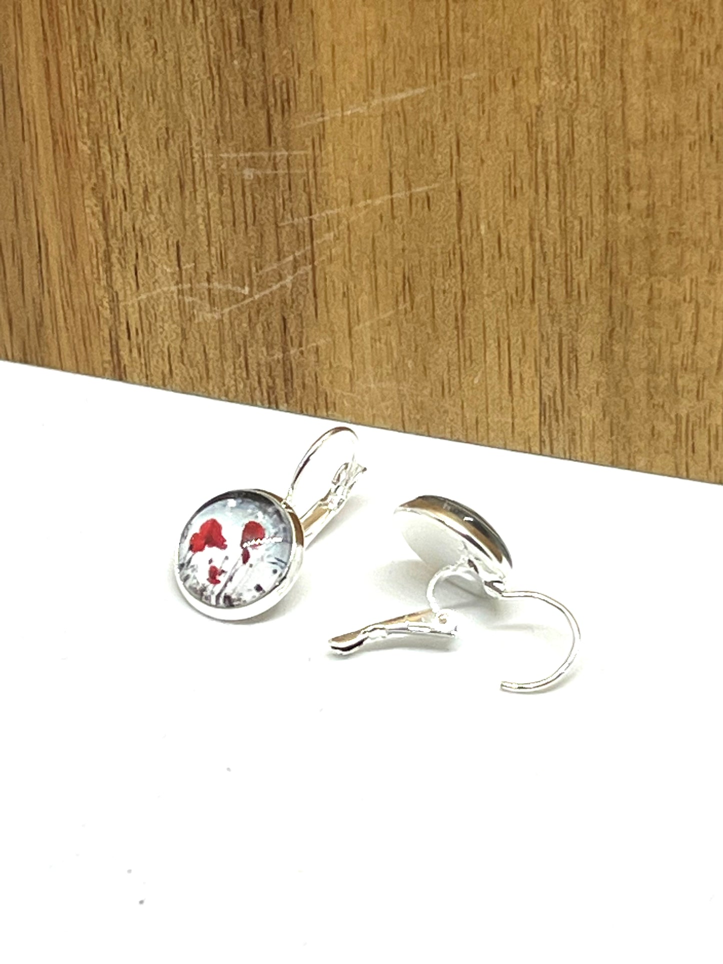 Poppy glass dome earrings