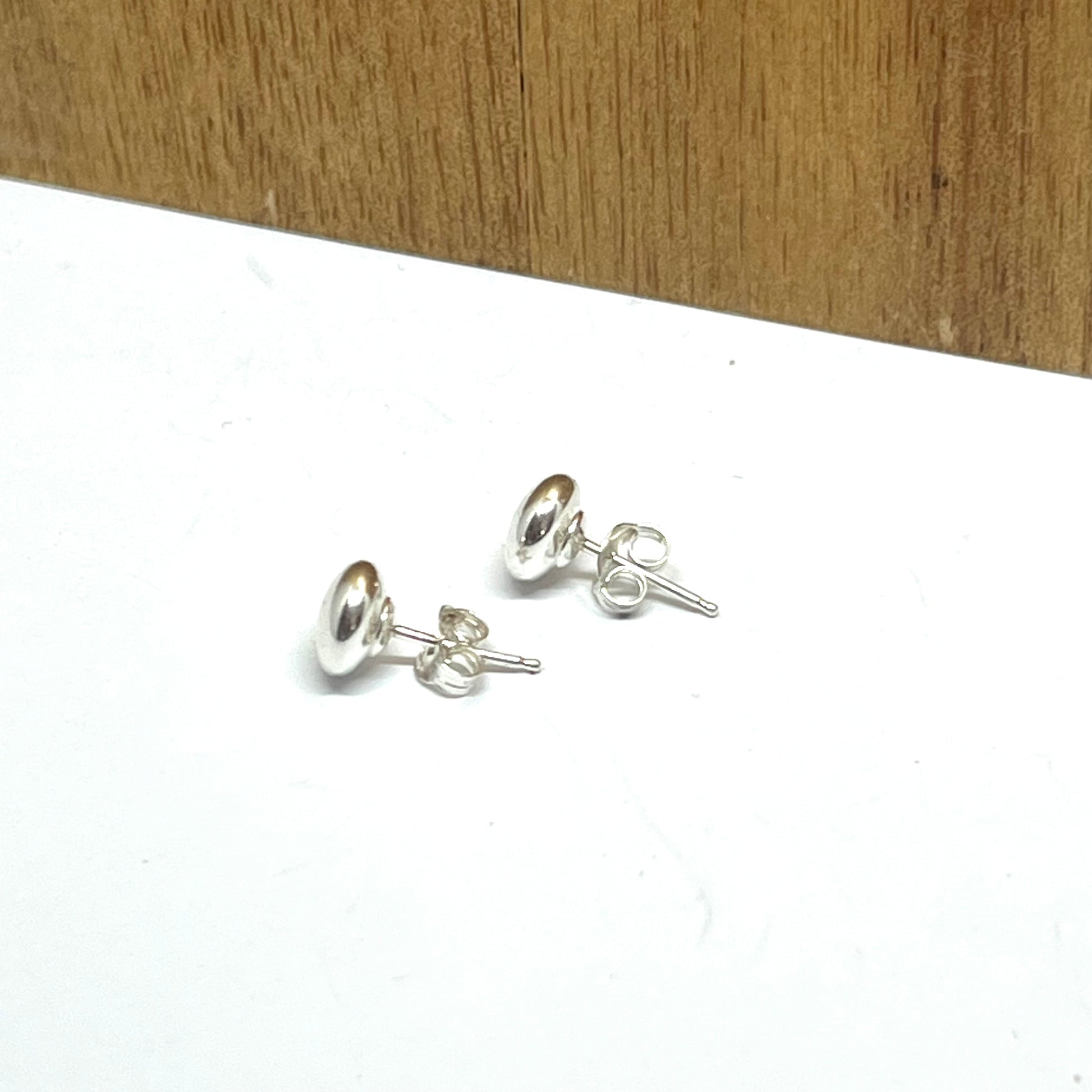 Sterling silver 6.6mm flat head studs with sterling silver butterfly studs