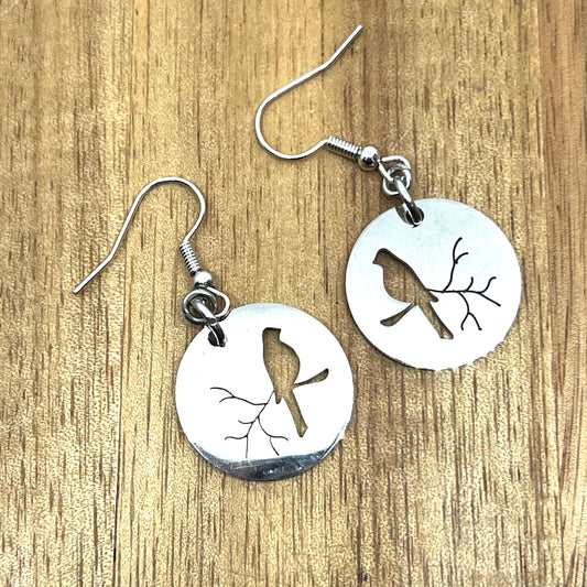 SILVER BIRD EARRINGS