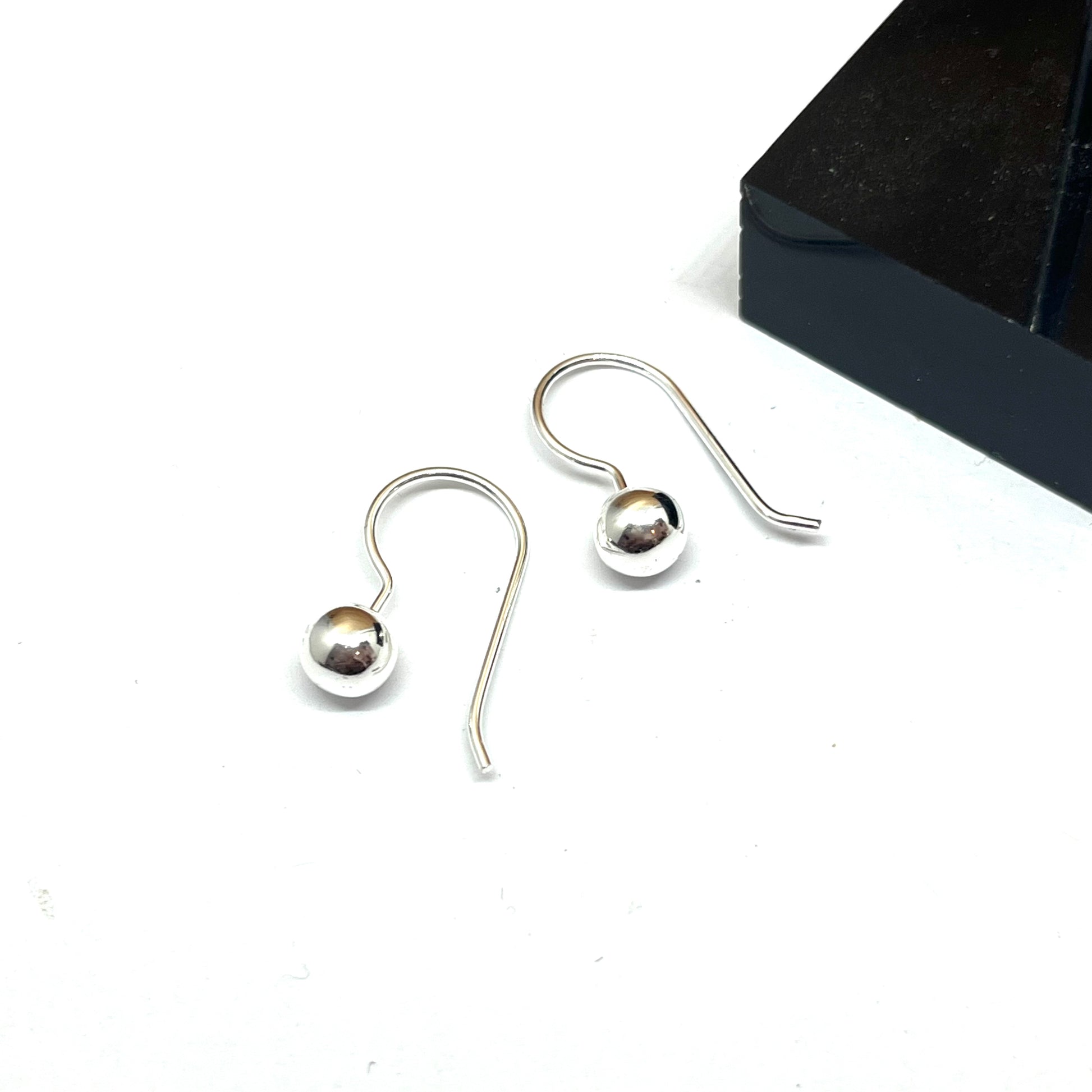 Sterling silver 6mm ball drops with hooks 