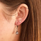 Sterling silver flat ball studs on model