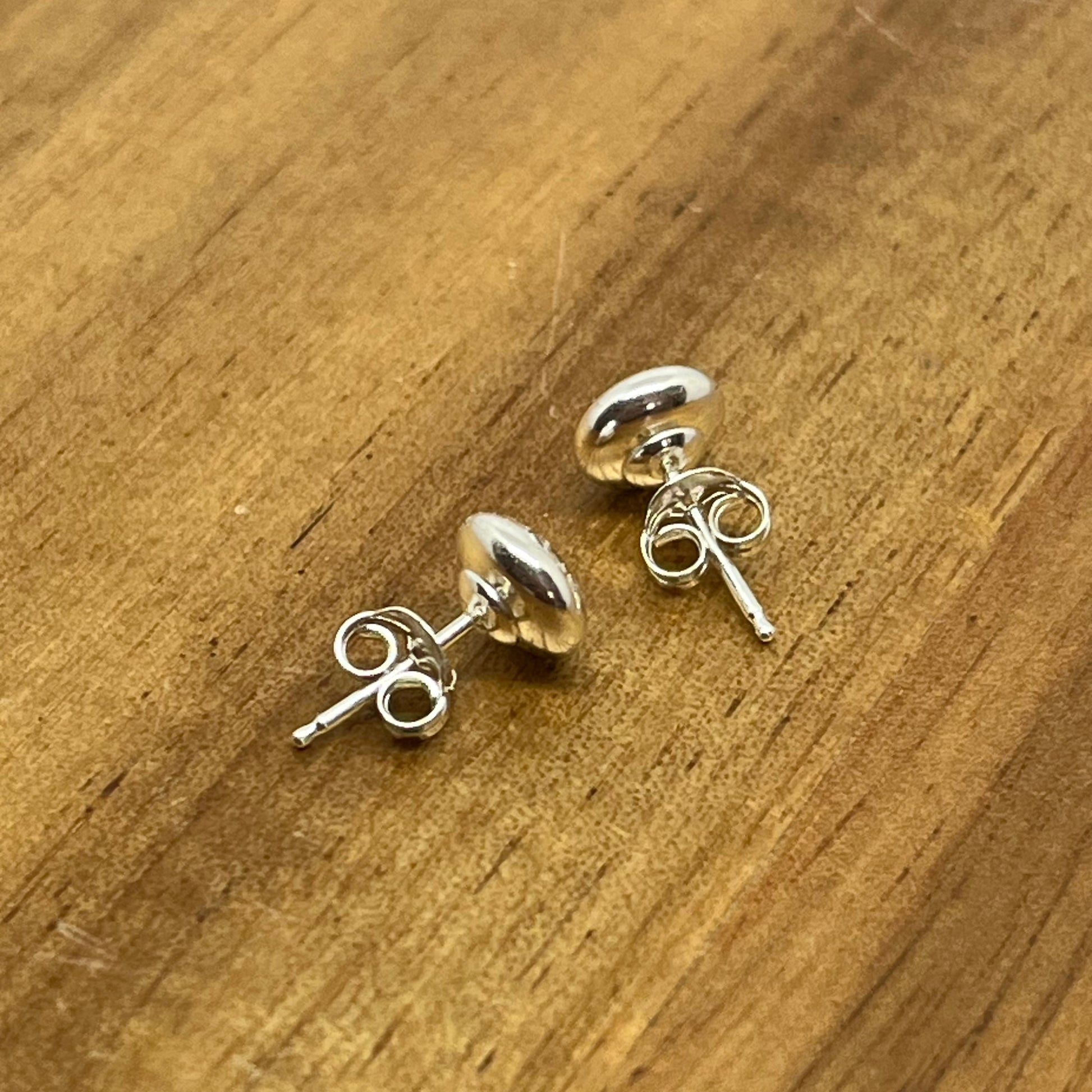 Sterling silver 9mm flat head studs with sterling silver backs