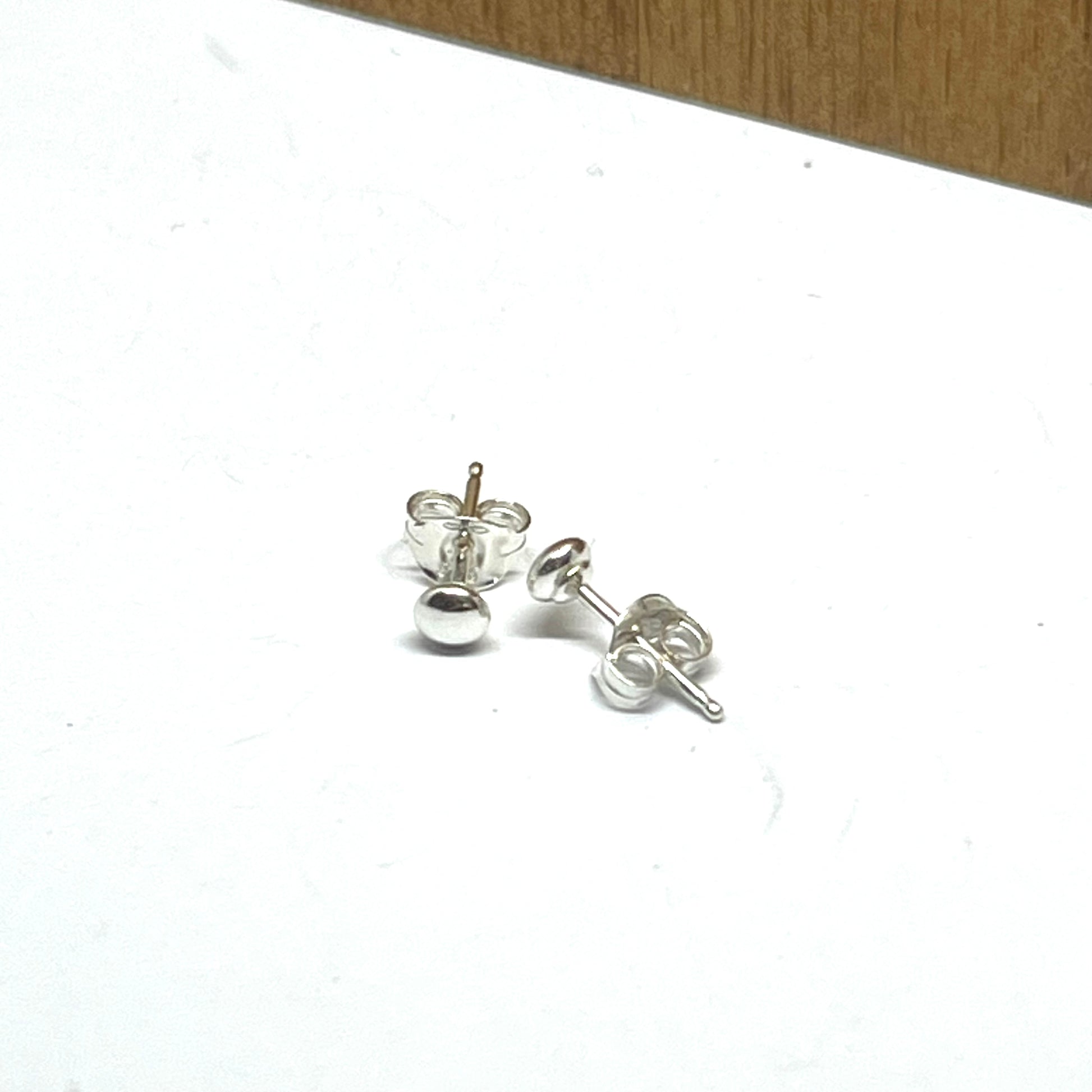 Sterling silver flat head studs with sterling silver butterlies