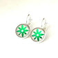 EMERALD GREEN DAISY EARRINGS