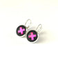 HOT PINK + BLACK KISS EARRINGS