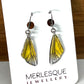 Stunning yellow dainty butterfly wing earrings