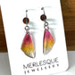 red and yellow dainty butterfly wing earrings