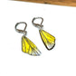 Yellow dainty butterfly wing earrings