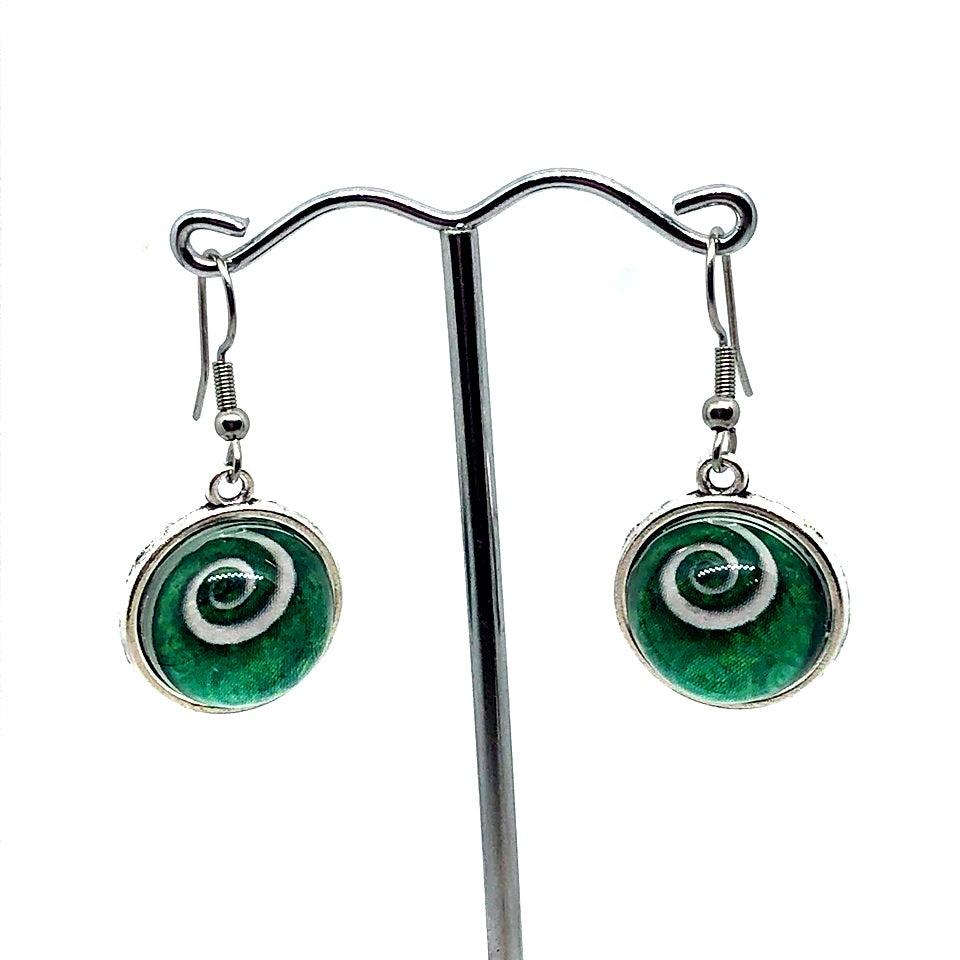 Koru glass dome earrings