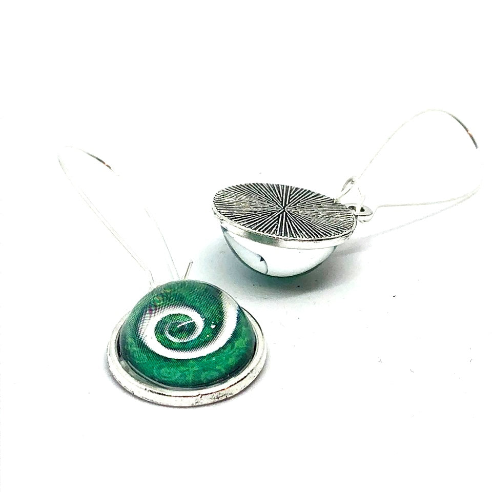 Koru glass dome earrings