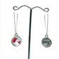 Fantail & poppy glass dome earrings 