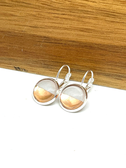HALF ROSE GOLD EARRINGS