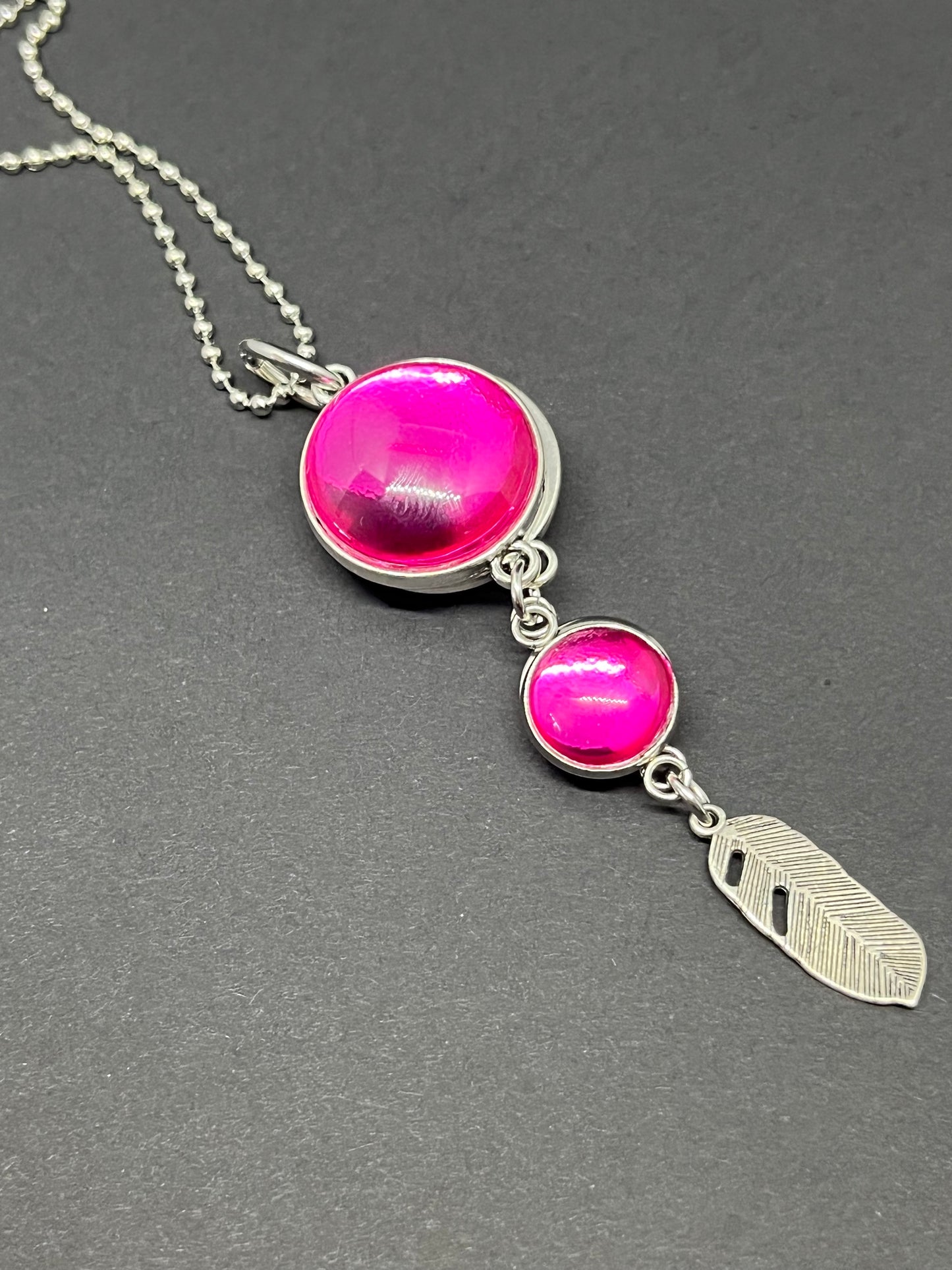 DOUBLE SIDED RUBY RED + HOT PINK NECKLACE
