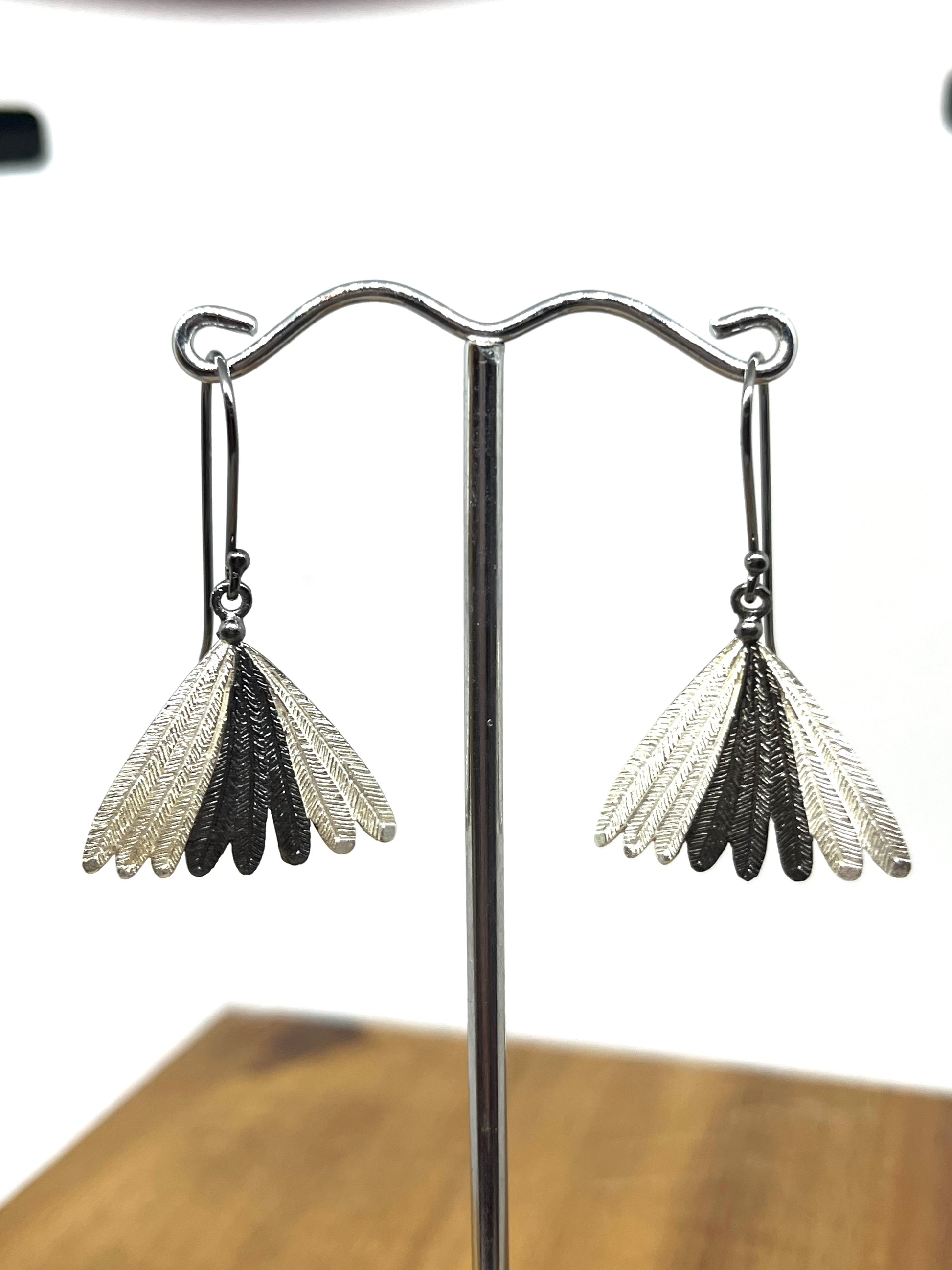 Stirling silver Fantail earrings
