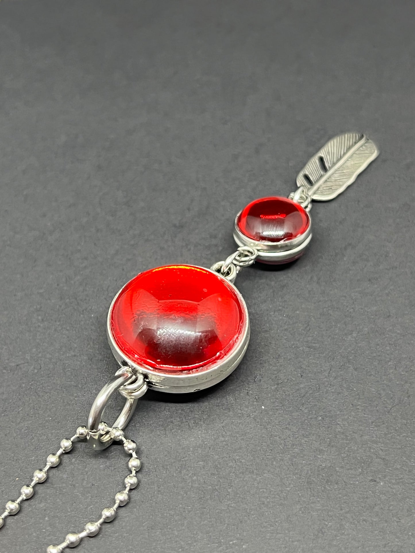 DOUBLE SIDED RUBY RED + HOT PINK NECKLACE