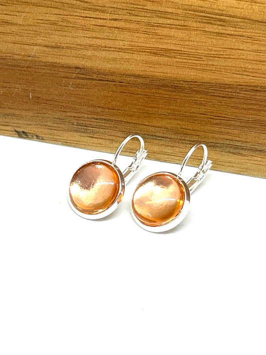 Bold Rose gold glass dome earrings