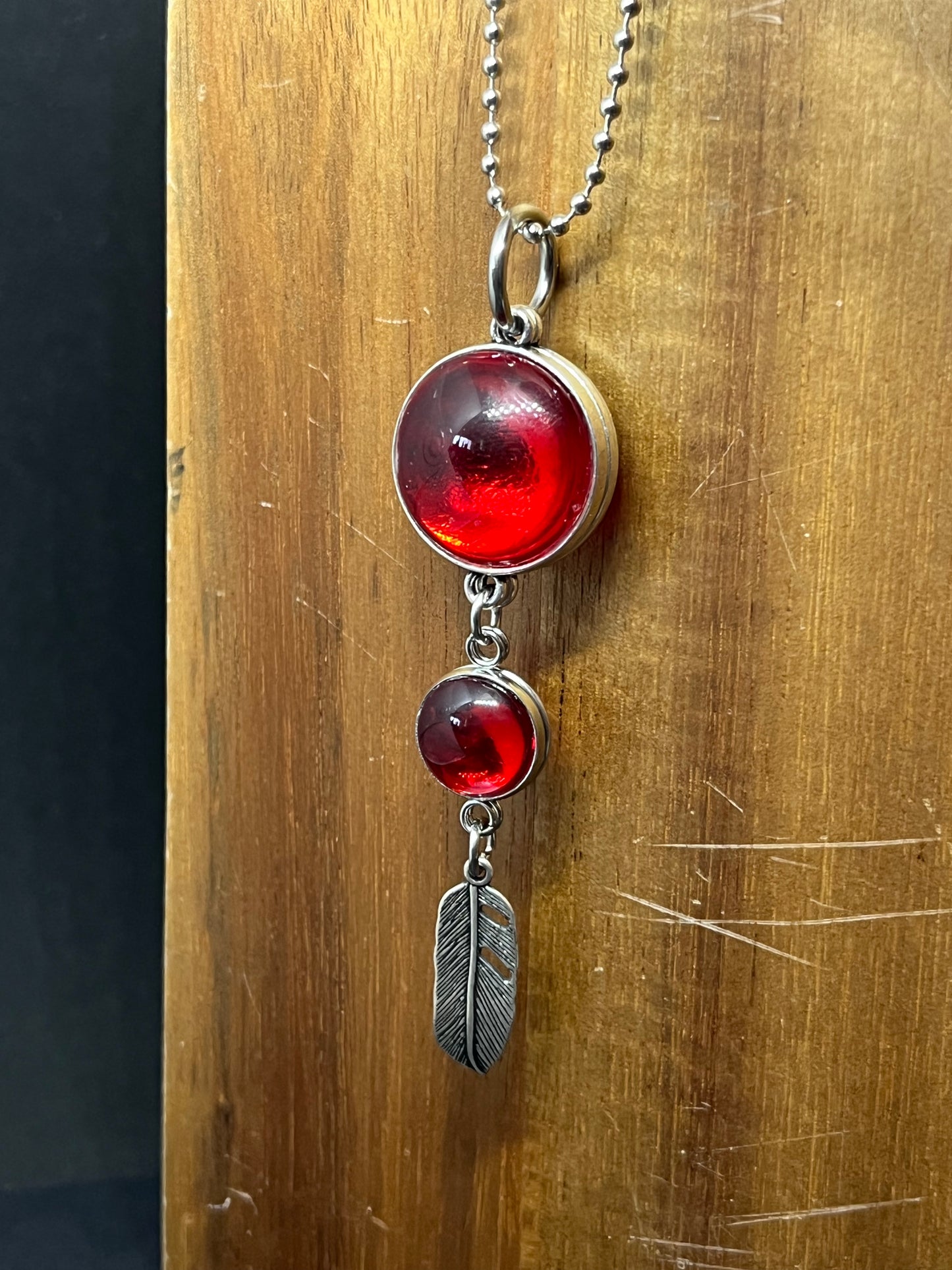 DOUBLE SIDED RUBY RED + HOT PINK NECKLACE