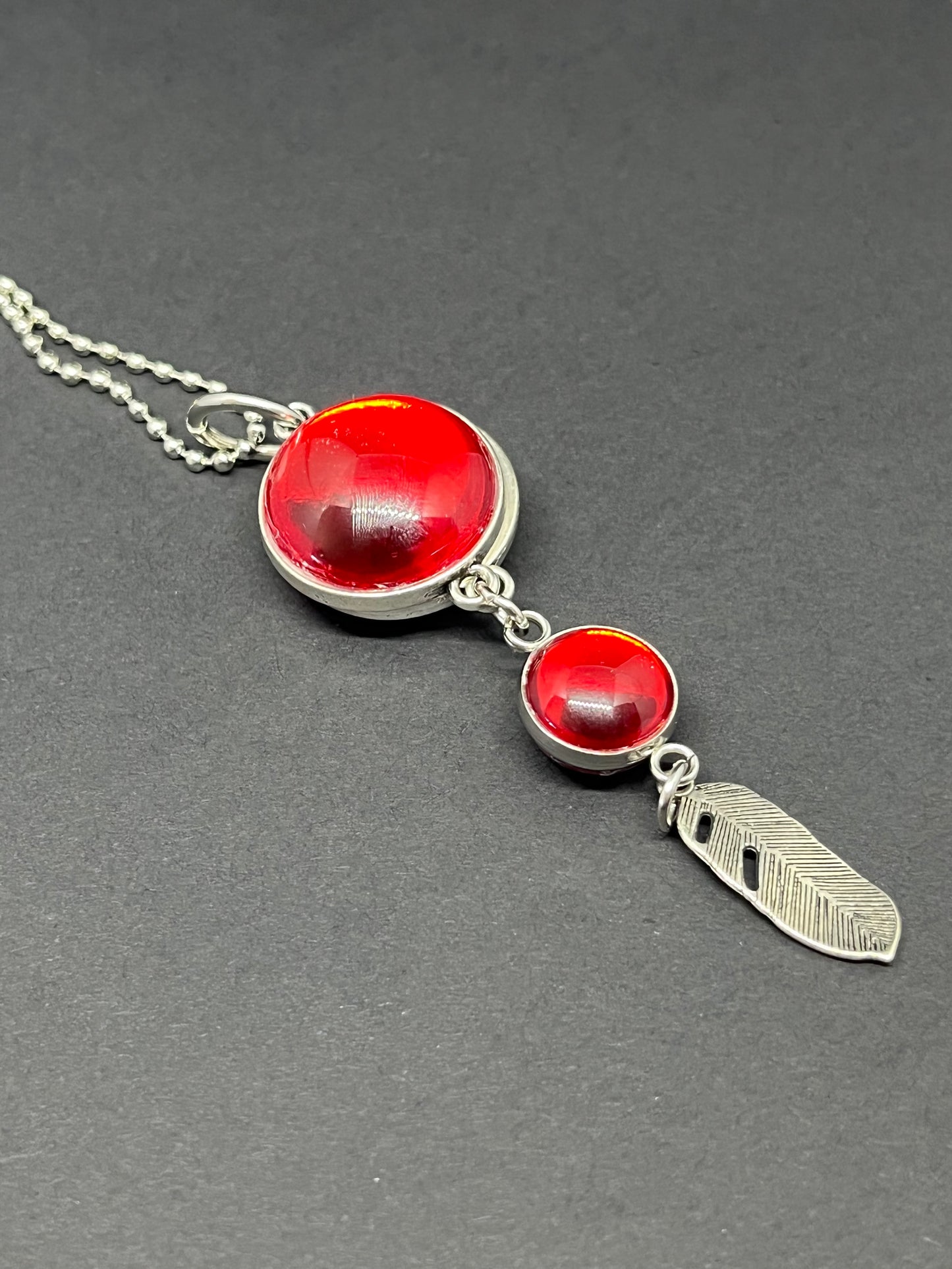 DOUBLE SIDED RUBY RED + HOT PINK NECKLACE