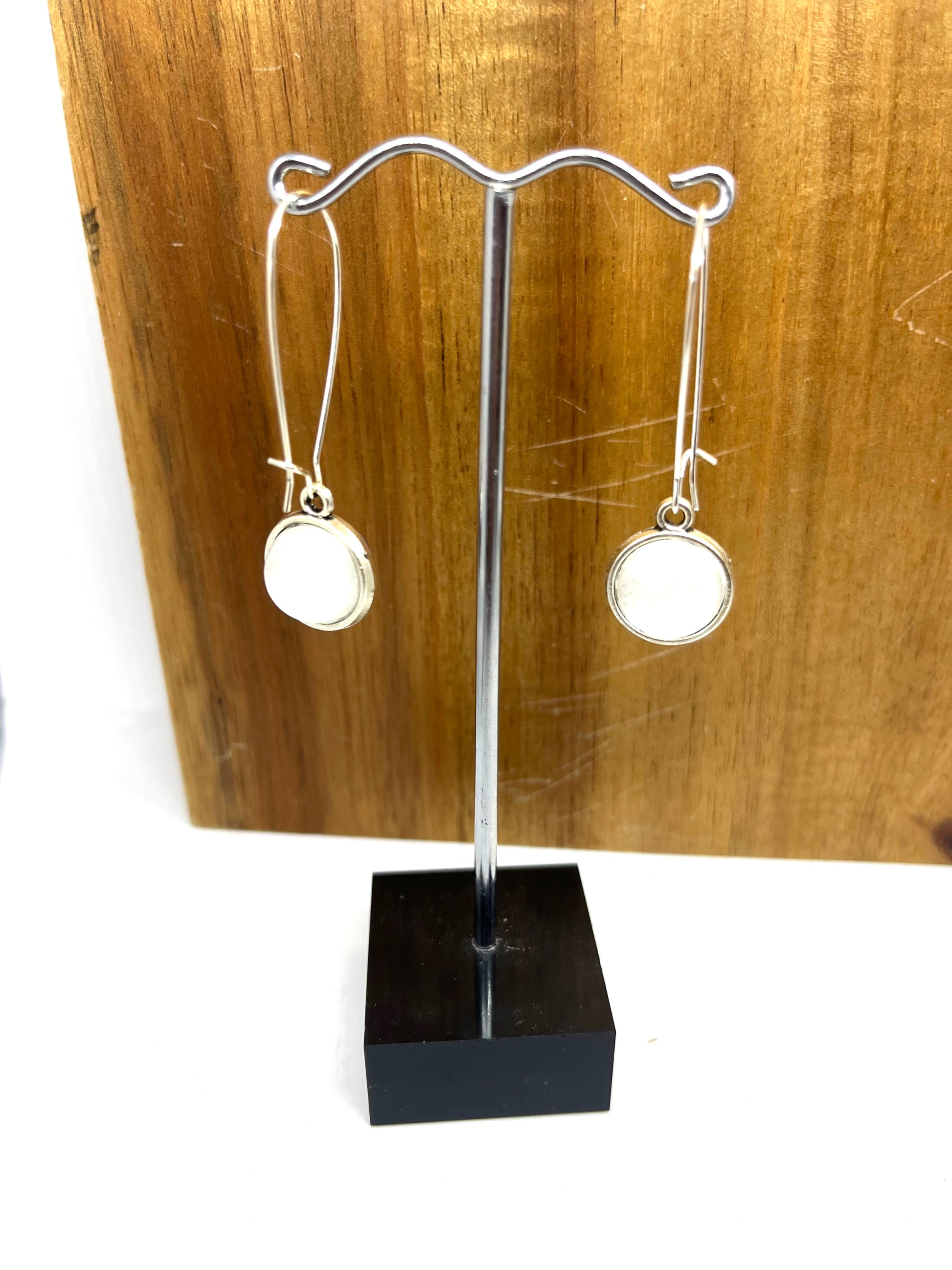 Double sided glass dome earrings with pearl 
