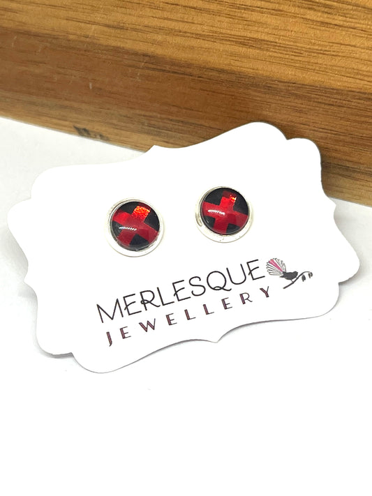 RUBY RED KISS STUDS